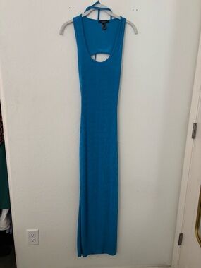 Forever 21 Small Blue Cutout Open Back Maxi Dress